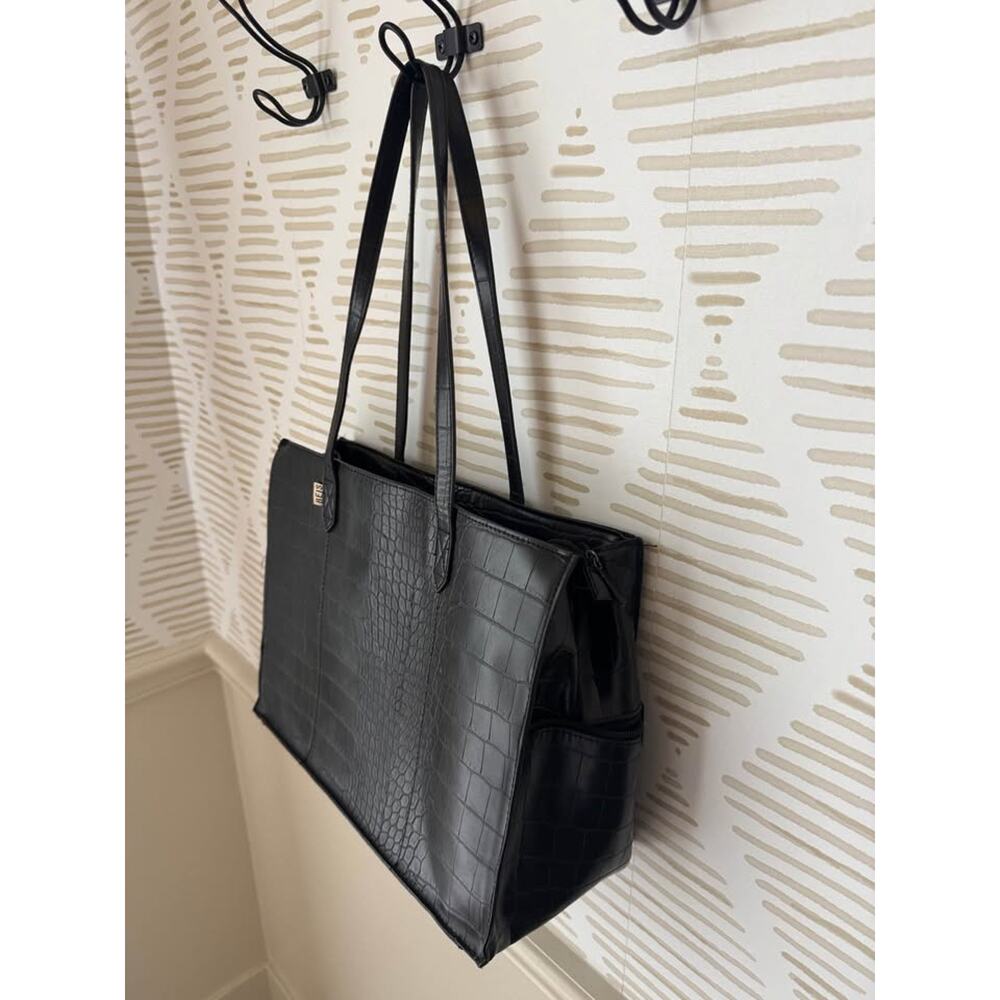 Beis The Work Tote in Black Croc - Picture 3 of 10
